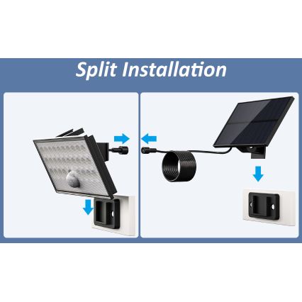 Top Light - LED Saulės sieninis prožektorius su jutikliu HELEON VARIO LED/8W/3,7V IP65 4000K 2200 mAh + nuotolinio valdymo pultas