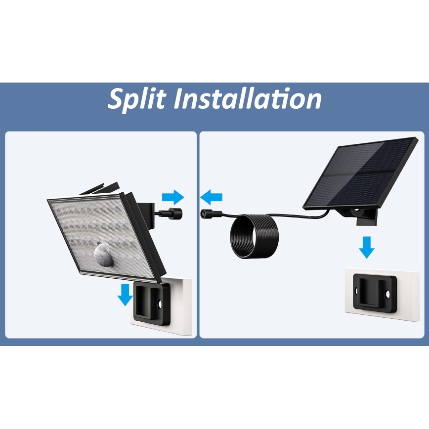Top Light - LED Saulės sieninis prožektorius su jutikliu HELEON VARIO LED/8W/3,7V IP65 4000K 2200 mAh + nuotolinio valdymo pultas