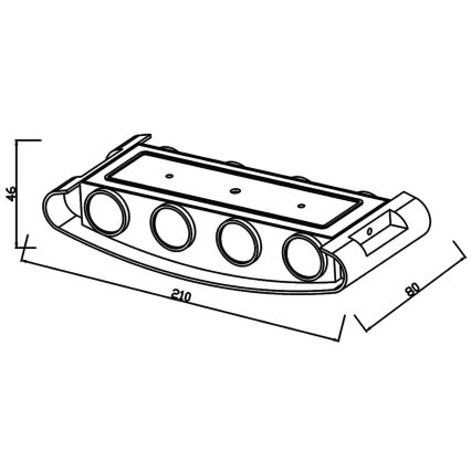 Top Light - LED sieninis lauko šviestuvas RAY B LED/8W/230V IP44 4000K balta