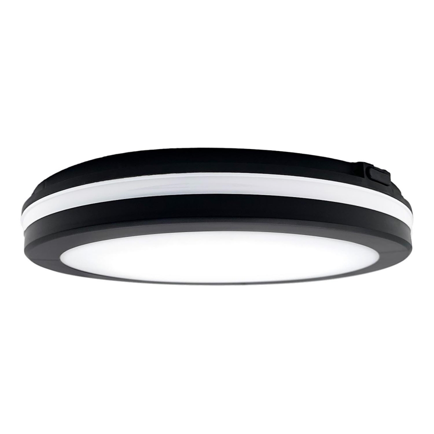 Top Light - LED vonios šviestuvas COMET LED/24W/230V 3000/4000/6500K IP54 diametras 30 cm juoda