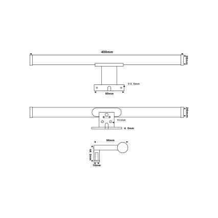 Top Light - LED vonios veidrodžio apšvietimas OREGON LED/7W/230V 40 cm IP44