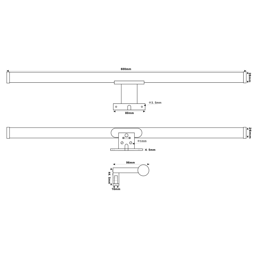 Top Light - LED vonios veidrodžio apšvietimas OREGON LED/9W/230V 60 cm IP44