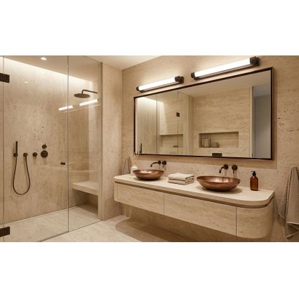 Top Light - LED vonios veidrodžio apšvietimas TURIA LED/12W/230V 3000/4000/6500K IP44 60 cm juoda