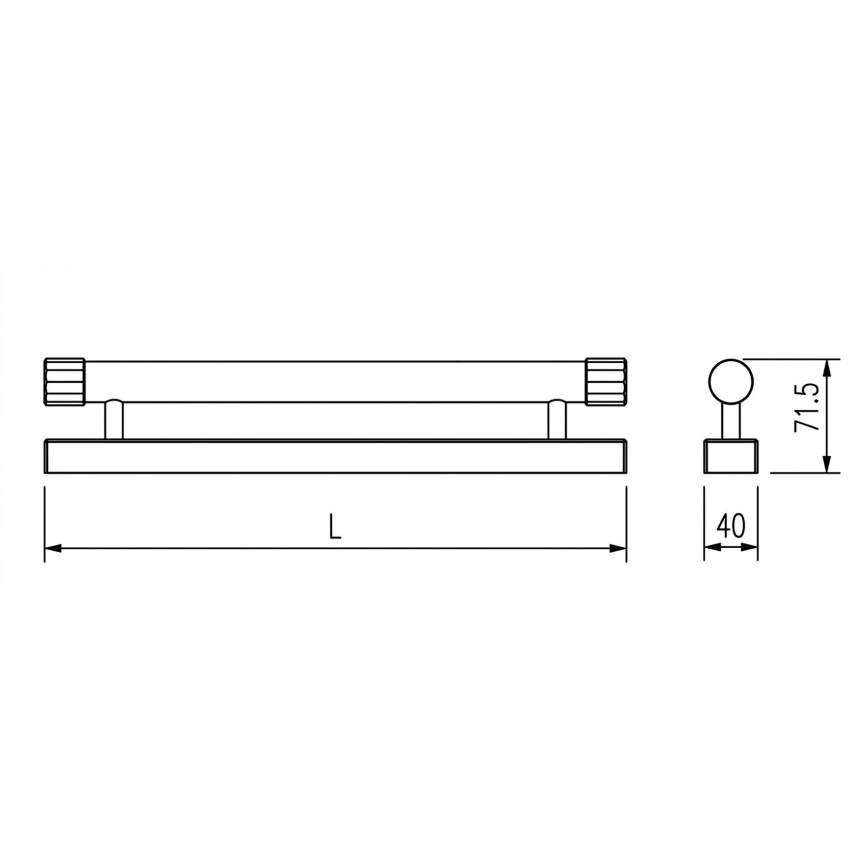 Top Light - LED vonios veidrodžio apšvietimas TURIA LED/8W/230V 3000/4000/6500K IP44 40 cm juoda