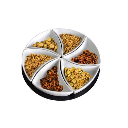 TORO 6 vnt. dubenėlių rinkinys su padėklu, keramika/medis