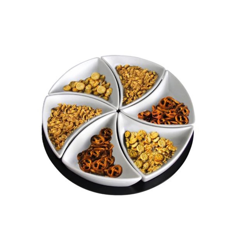 TORO 6 vnt. dubenėlių rinkinys su padėklu, keramika/medis