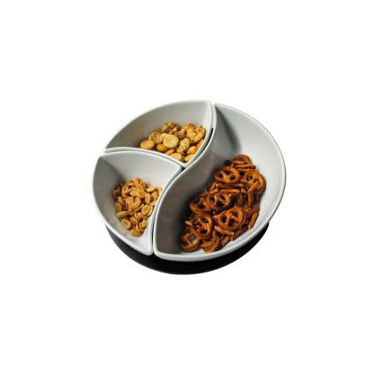 TORO — 3 vnt. keraminių dubenėlių rinkinys su mediniu padėklu