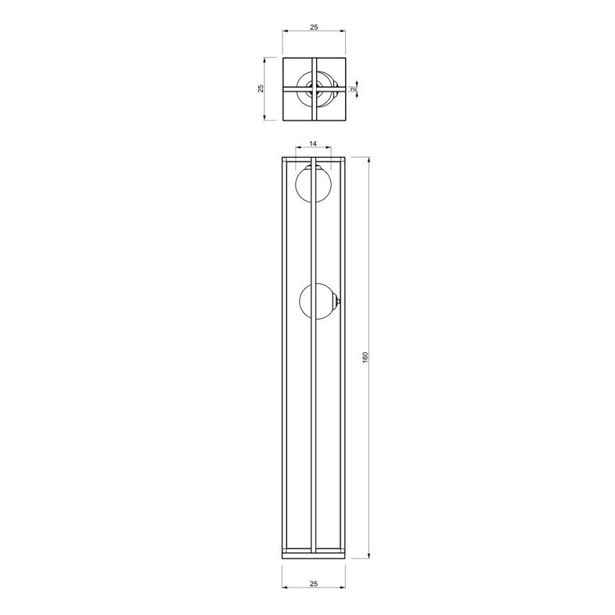 Toršeras DIEGO 2xE14/40W/230V juodas