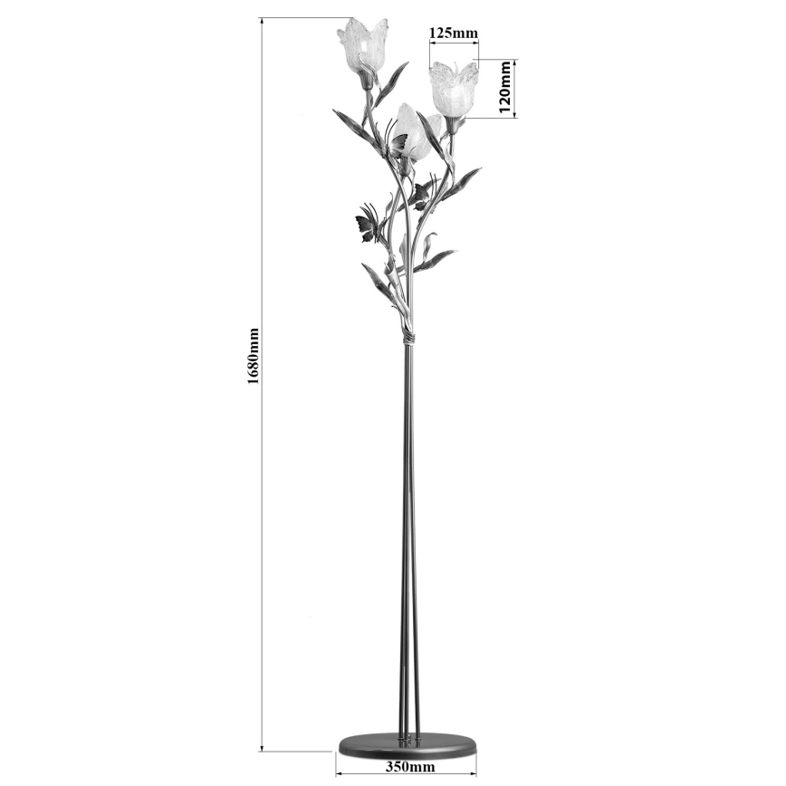 Toršeras EDEN 3xE14/40W/230V Murano stiklas