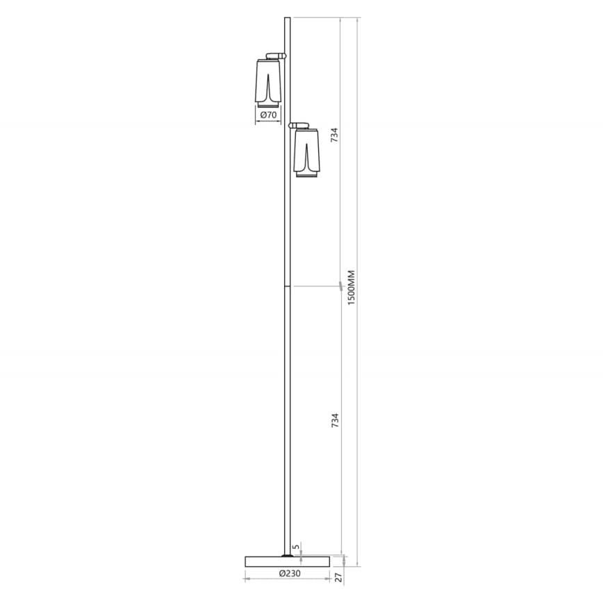 Toršeras gėlė 2xGU10/8W/230V balta