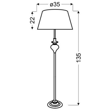 Toršeras GILLENIA 1xE27/60W/230V juodas