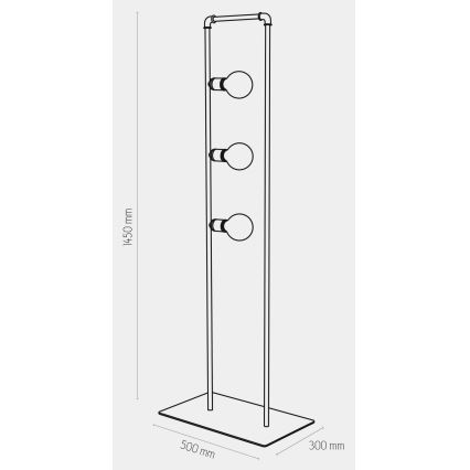 Toršeras HYDRIA 3xE27/60W/230V juodas