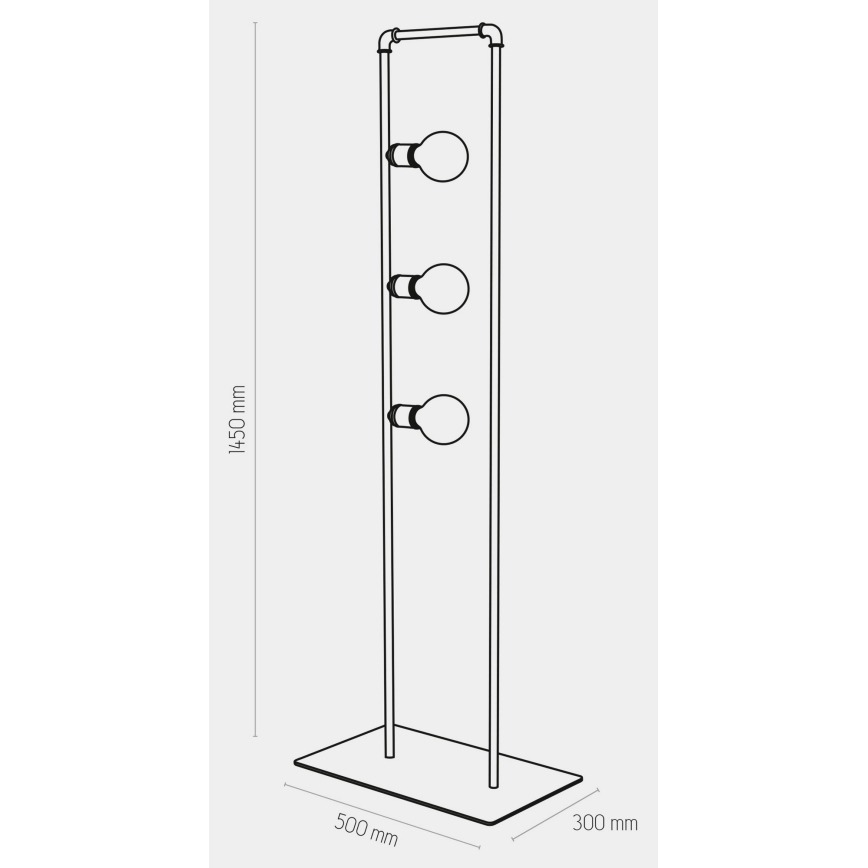 Toršeras HYDRIA 3xE27/60W/230V juodas