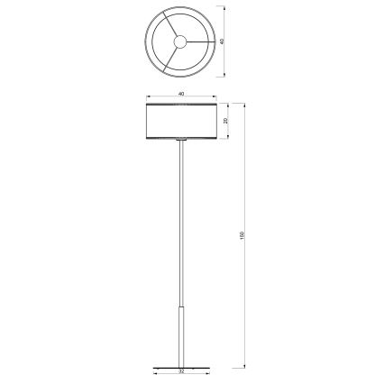 Toršeras LOFT SHADE 1xE27/60W/230V baltas/aukso