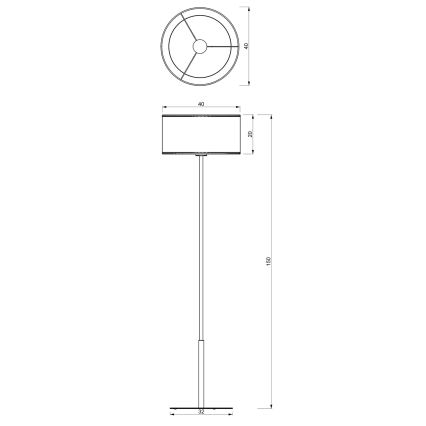 Toršeras LOFT SHADE 1xE27/60W/230V juodas