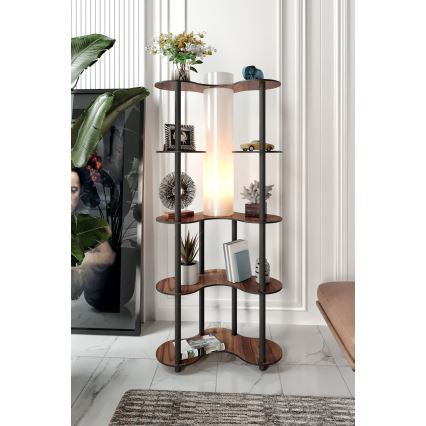 Toršeras su lentynomis 1xE27/40W/230V 150 cm juoda/ruda