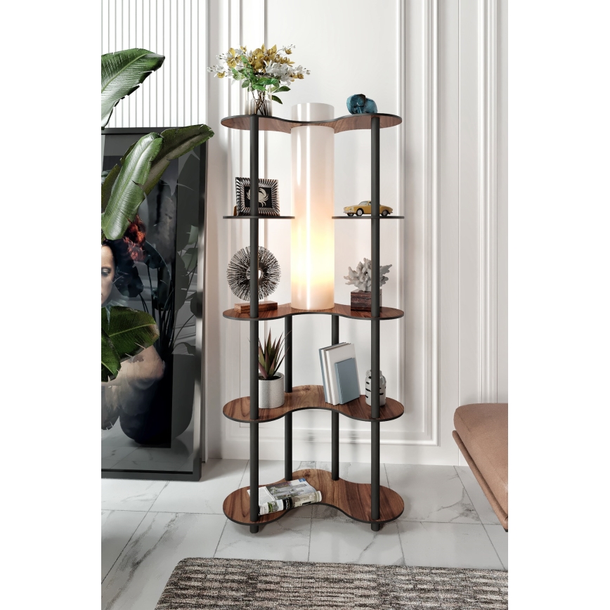 Toršeras su lentynomis 1xE27/40W/230V 150 cm juoda/ruda