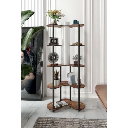 Toršeras su lentynomis 1xE27/40W/230V 150 cm juoda/ruda