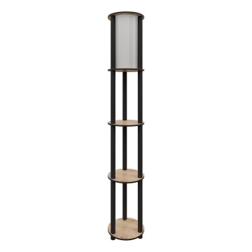 Toršeras su lentynomis 1xE27/40W/230V 150 cm juoda/ruda
