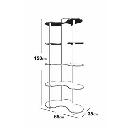 Toršeras su lentynomis 1xE27/40W/230V 150 cm juoda/smėlio spalva