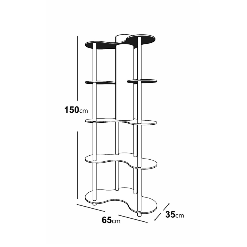 Toršeras su lentynomis 1xE27/40W/230V 150 cm juoda/smėlio spalva