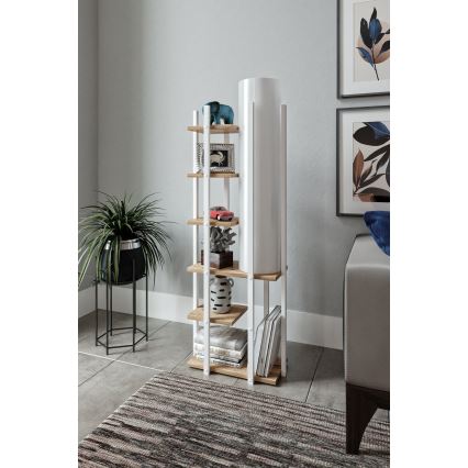 Toršeras su lentynomis MODA DOR 1xE27/40W/230V balta/ruda