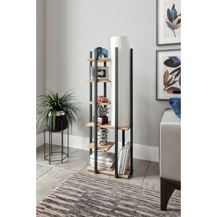 Toršeras su lentynomis MODA DOR 1xE27/40W/230V juoda/ruda