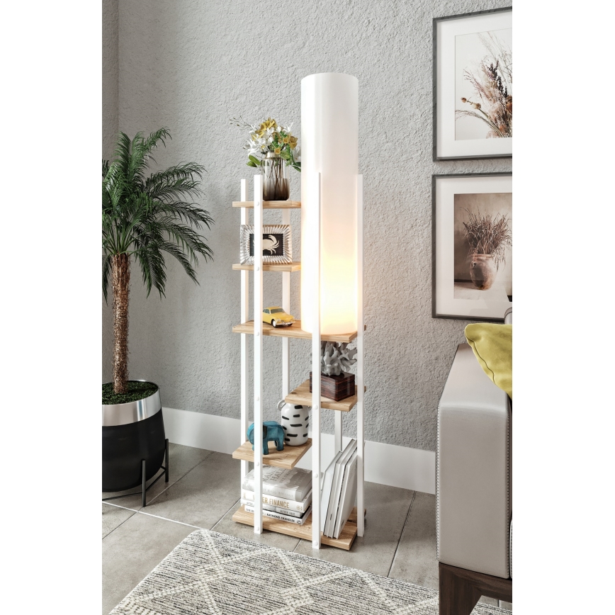 Toršeras su lentynomis VOGUE 1xE27/40W/230V 160 cm balta
