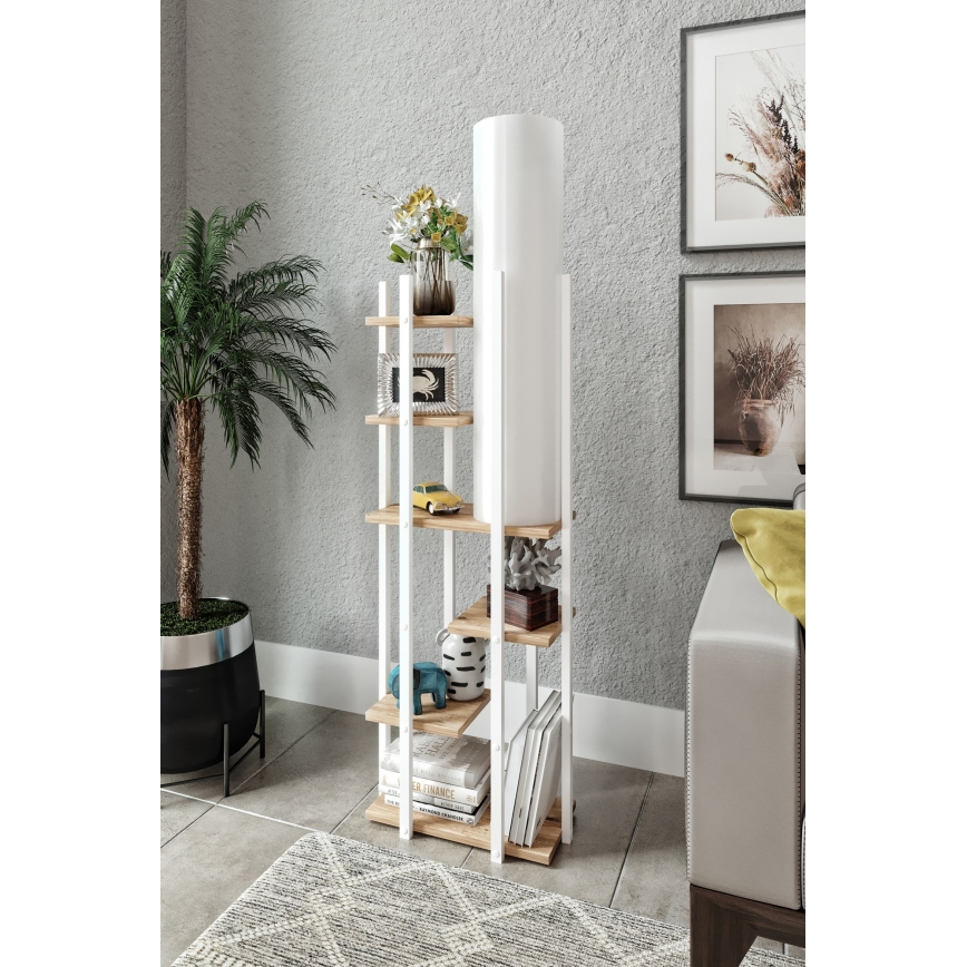 Toršeras su lentynomis VOGUE 1xE27/40W/230V 160 cm balta