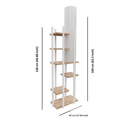 Toršeras su lentynomis VOGUE 1xE27/40W/230V 160 cm balta