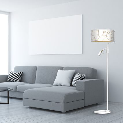 Toršeras ZIGGY 1xE27/40W/230V + 1xGU10/MR11/7W baltas/auksas