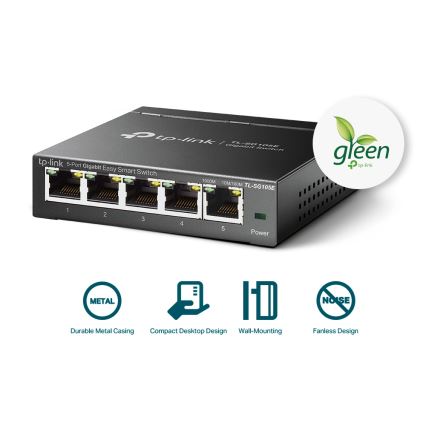 TP-Link - 5 prievadų gigabitinis Easy Smart jungiklis