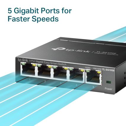 TP-Link - 5 prievadų gigabitinis Easy Smart jungiklis