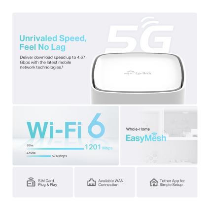 TP-Link - Belaidis dviejų juostų gigabitinis 5G maršrutizatorius Archer NX200 Wi-Fi