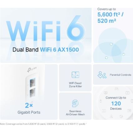 TP-Link - Deco X10, 3 vnt. Wi‑Fi 6 mesh tinklo sistema visam namų ūkiui
