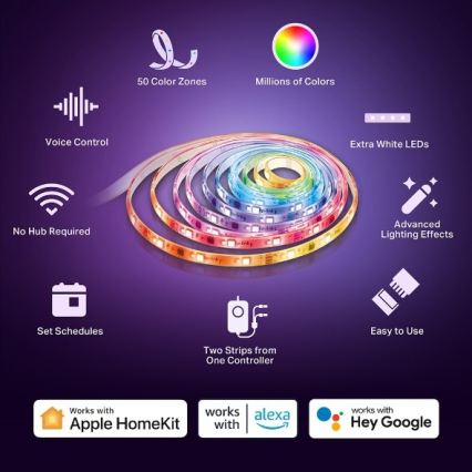 TP-Link - dimeriuojama LED RGBW juosta 5 m LED/24W/230V Wi-Fi