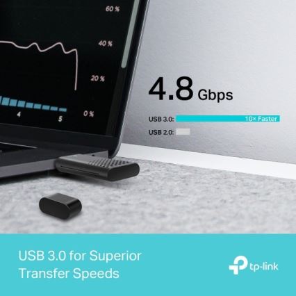 TP-Link - Dviejų juostų belaidis USB adapteris su Wi-Fi 6 Archer TX20U