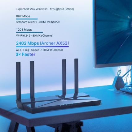 TP-Link - Dviejų juostų gigabitinis Wi-Fi 6 maršrutizatorius Archer AX53