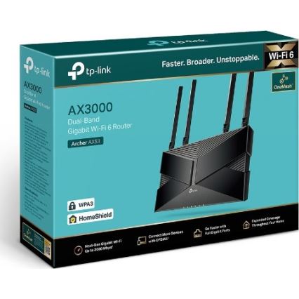 TP-Link - Dviejų juostų gigabitinis Wi-Fi 6 maršrutizatorius Archer AX53