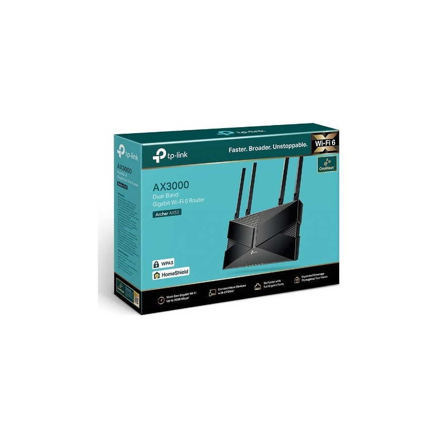 TP-Link - Dviejų juostų gigabitinis Wi-Fi 6 maršrutizatorius Archer AX53