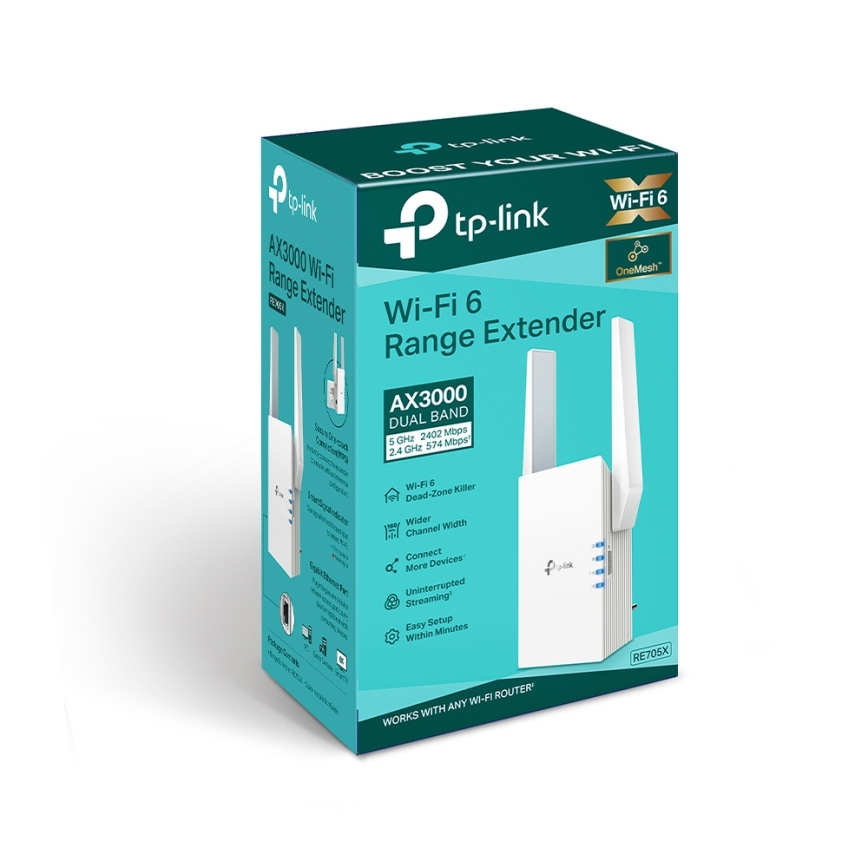 TP-Link - dviejų juostų Wi-Fi 6 išplėtėjas RE705X