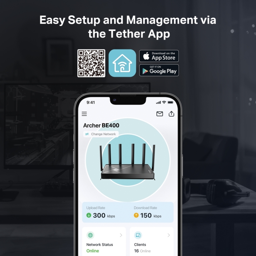 TP-Link - Dviejų juostų Wi-Fi 7 maršrutizatorius