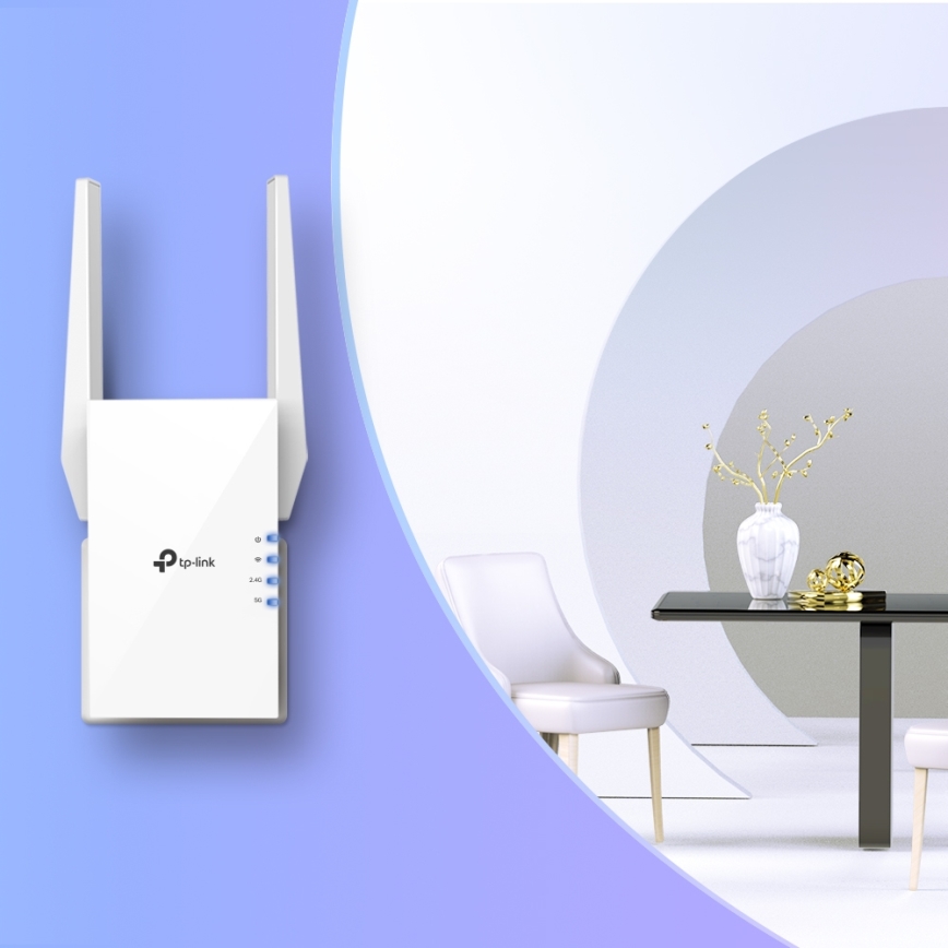 TP-Link - Dviejų juostų Wi‑Fi 6 signalo stiprintuvas RE505X