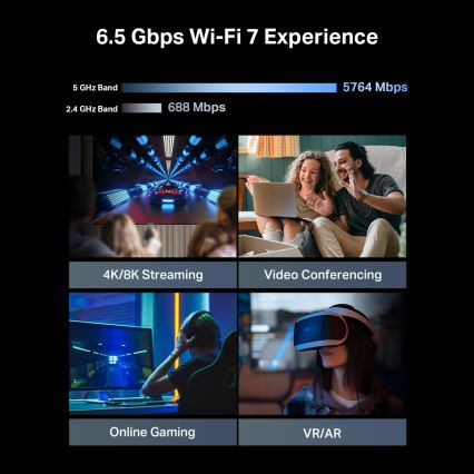 TP-Link - Dviejų juostų Wi‑Fi 7 maršrutizatorius Archer BE400