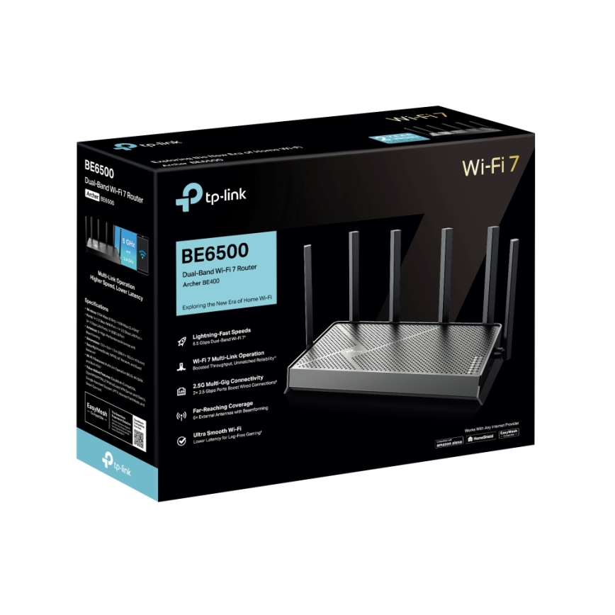 TP-Link - Dviejų juostų Wi‑Fi 7 maršrutizatorius Archer BE400