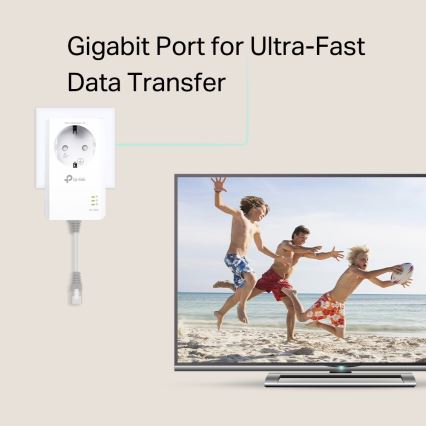 TP-Link - Gigabitinis Powerline Wi‑Fi rinkinys su praeinamuoju lizdu