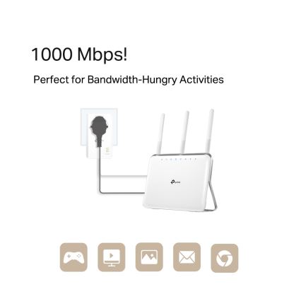 TP-Link - Gigabitinis Powerline Wi‑Fi rinkinys su praeinamuoju lizdu