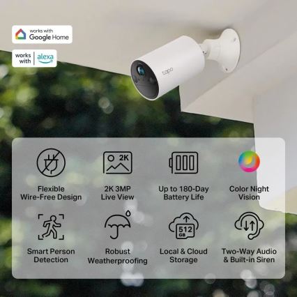 TP-Link - Išmanioji lauko kamera su jutikliu IP65 Wi-Fi