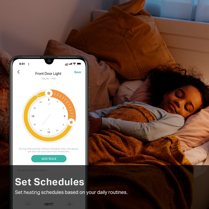 TP-Link - Išmanioji termostatinė galvutė su LCD ekranu 2xAA Tuya
