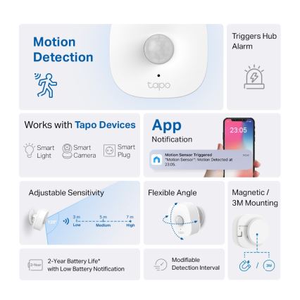 TP-Link - Išmanus judesio jutiklis 1xCR2450 Wi-Fi